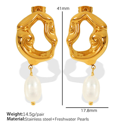 Emmarie Gold Pearl Drop Earrings