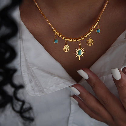 Kinzie Turquoise Sun Charm Jewelry Set