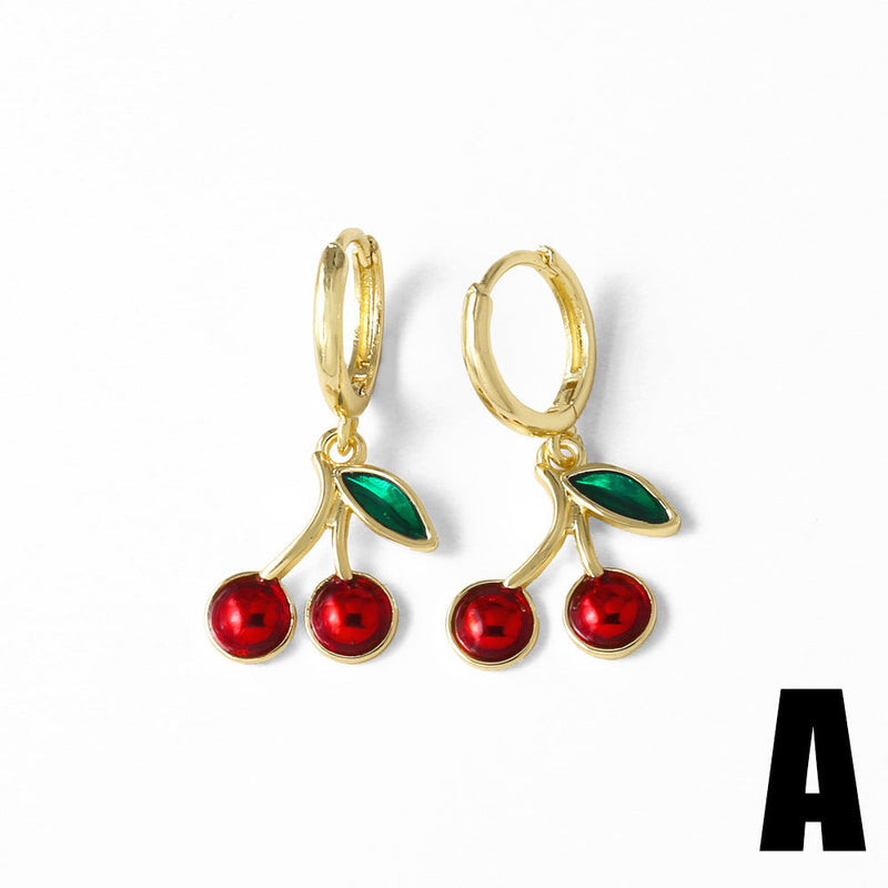 Chimamanda Gold-plated Cherry Earrings