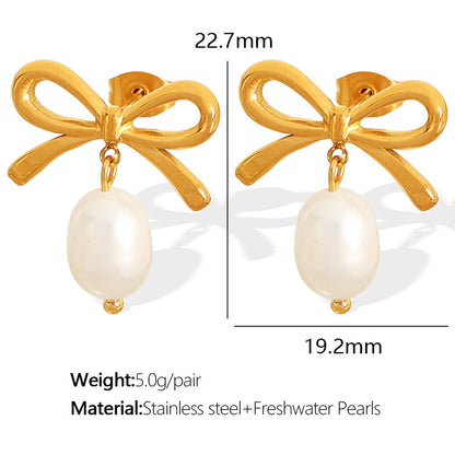 Emmarie Gold Pearl Drop Earrings