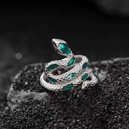 Serpentine Elegance Snake Silver Ring