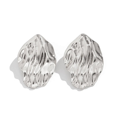Mahi Wavy Metal Stud Earrings