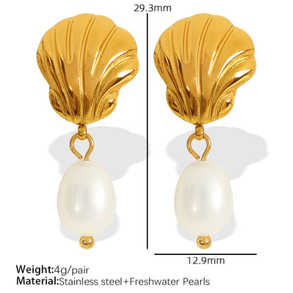 Emmarie Gold Pearl Drop Earrings