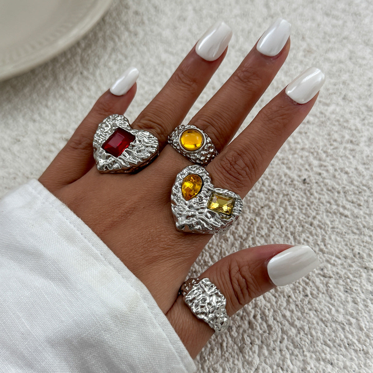 Aishani Molten Heart Crystal Ring