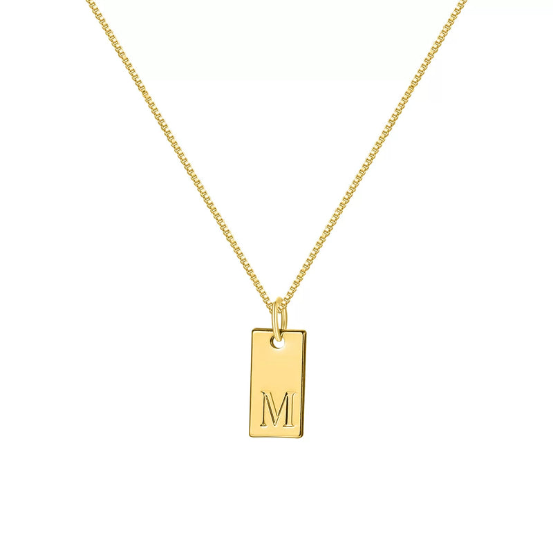 Initial Pendant Box Chain Necklace