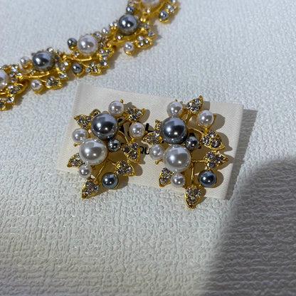 Elora Pearl Leaf Jewelry Set