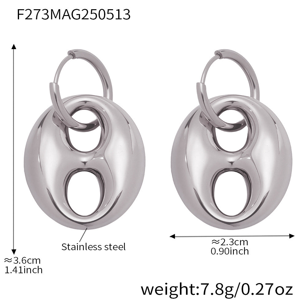 Lorelei Polished Coffee Bean Earrings