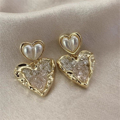 Xenia Gradient Crystal Pearl Drop Earrings