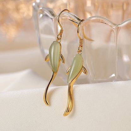 Jade Fish Drop Earrings