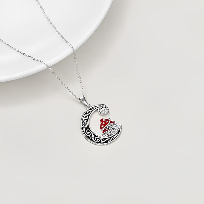 Mystic Mushroom Crescent Necklace