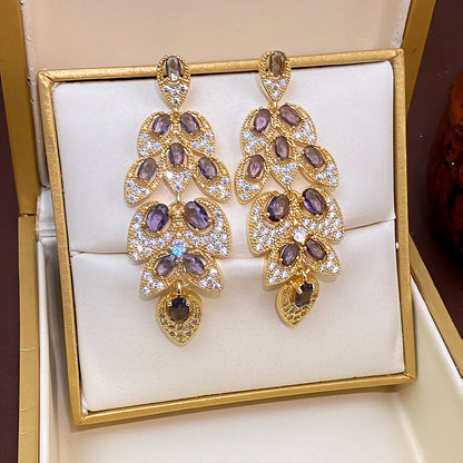 Avangeline Zircon Leaf Earrings