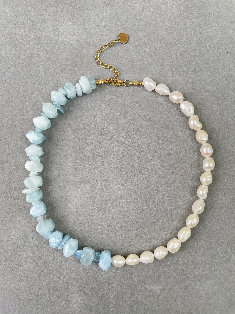 Stori Aquamarine & Pearl Necklace