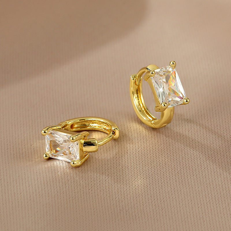 Arlo Square Zircon Drop Earrings