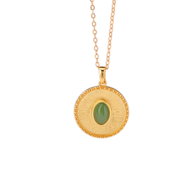 Jade Oval Pendant Necklace