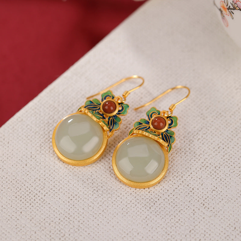 Jade Blossom Drop Earrings