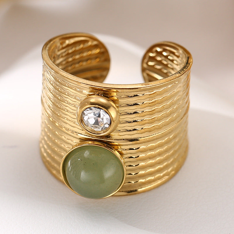 Hadlie Natural Stone Open Ring