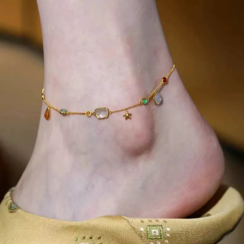 Starfish and Gemstone Anklet