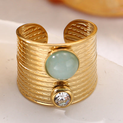 Hadlie Natural Stone Open Ring