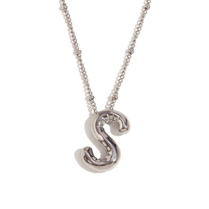 Aiyanah Glossy Bubble Letter Necklace