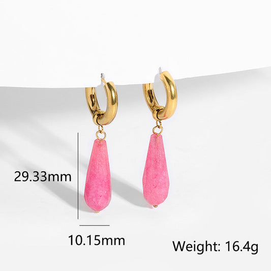 Shanvi Natural Stone Drop Earrings