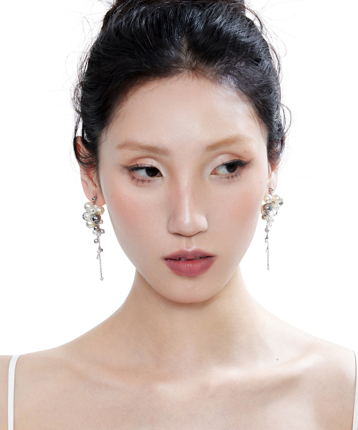 Original Pearl Tassel Silver Drop Earrings
