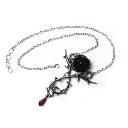 Carpathian Black Rose Necklace by Alchemy Gothic