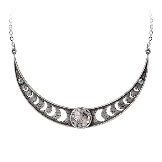 Priestess of Ishtar Crystal Moon Goddess Choker Necklace by Alchemy Gothic