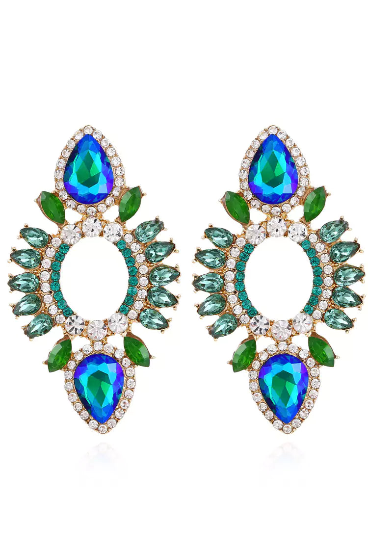 Phoenix Blue Rhinestone Earrings