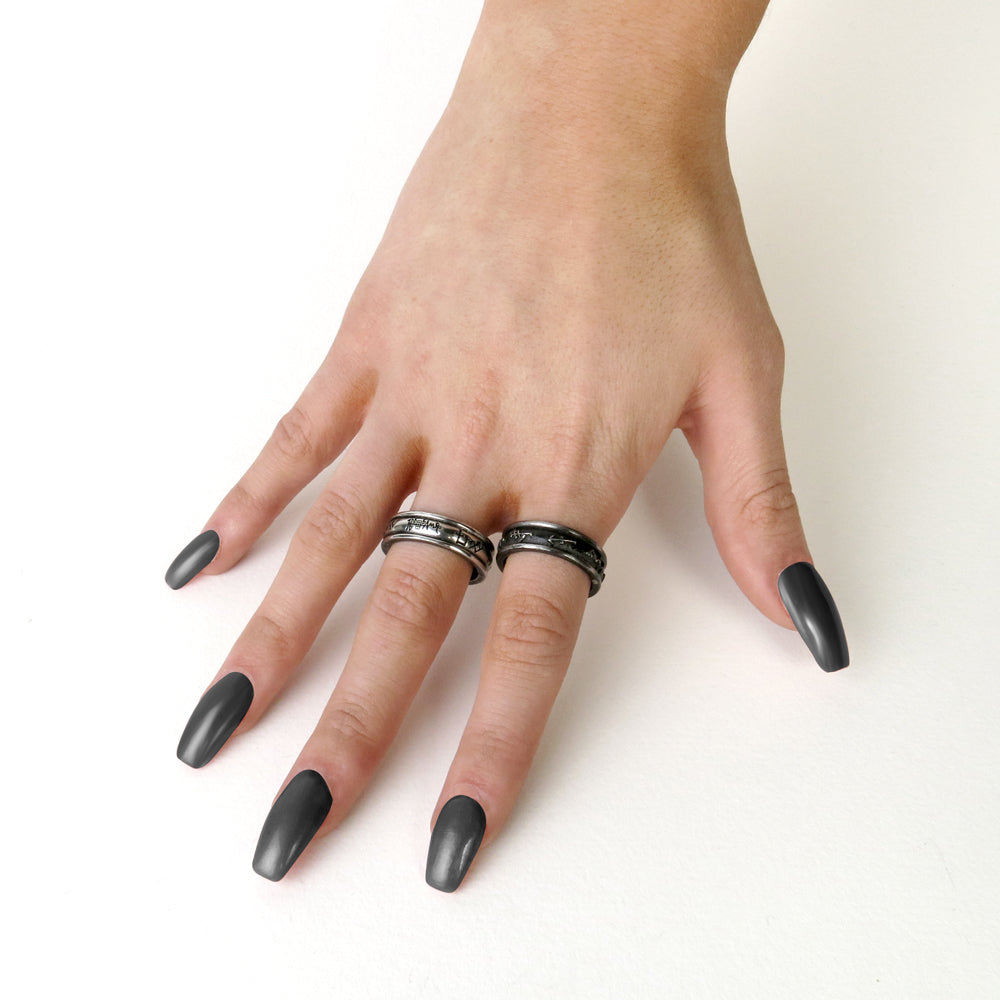 Demon Black & Angel White Ring - Alchemy Gothic Stackable Matching Ringbands