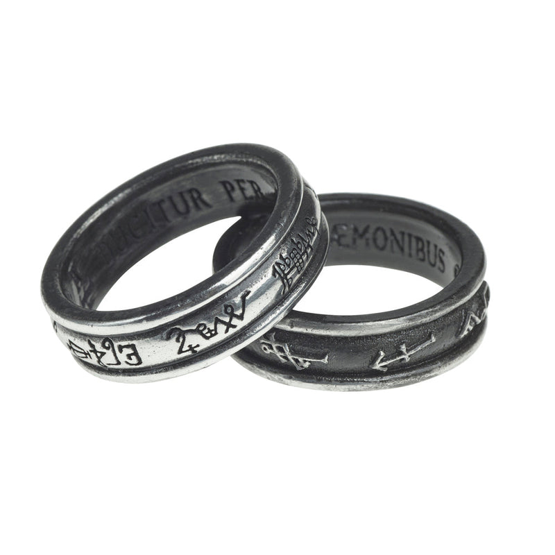 Demon Black & Angel White Ring - Alchemy Gothic Stackable Matching Ringbands