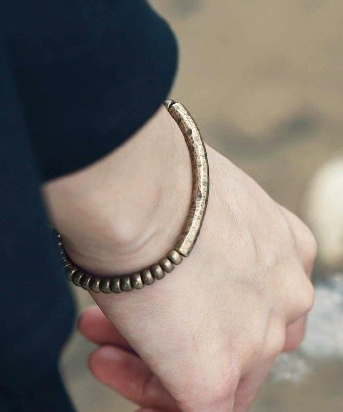 Retro Gold Copper Patchwork Bead Bracelet