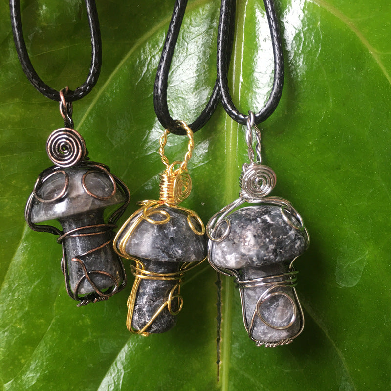 Wire Wrapped Mushroom Necklace
