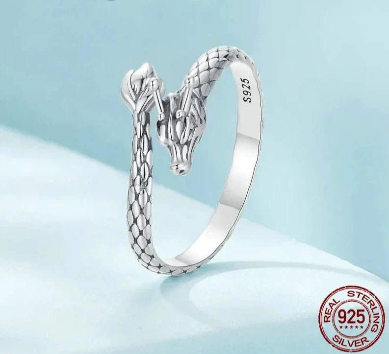 Sterling Silver Dragon Open Ring