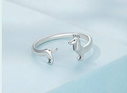 Sterling Silver Dachshund Ring