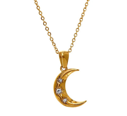 Crescent Moon & Star Necklace