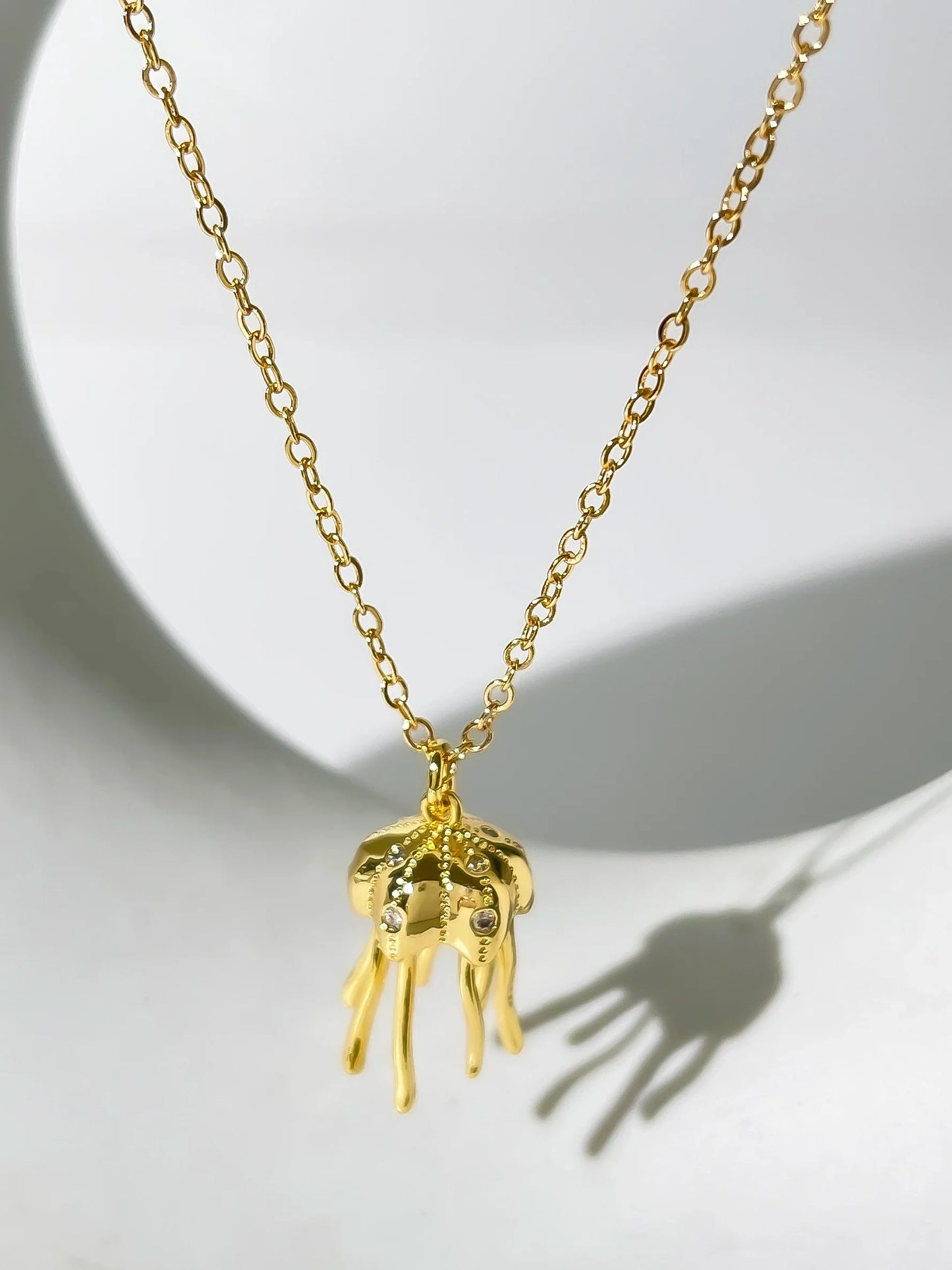 18k Gold Plated Jellyfish Necklace