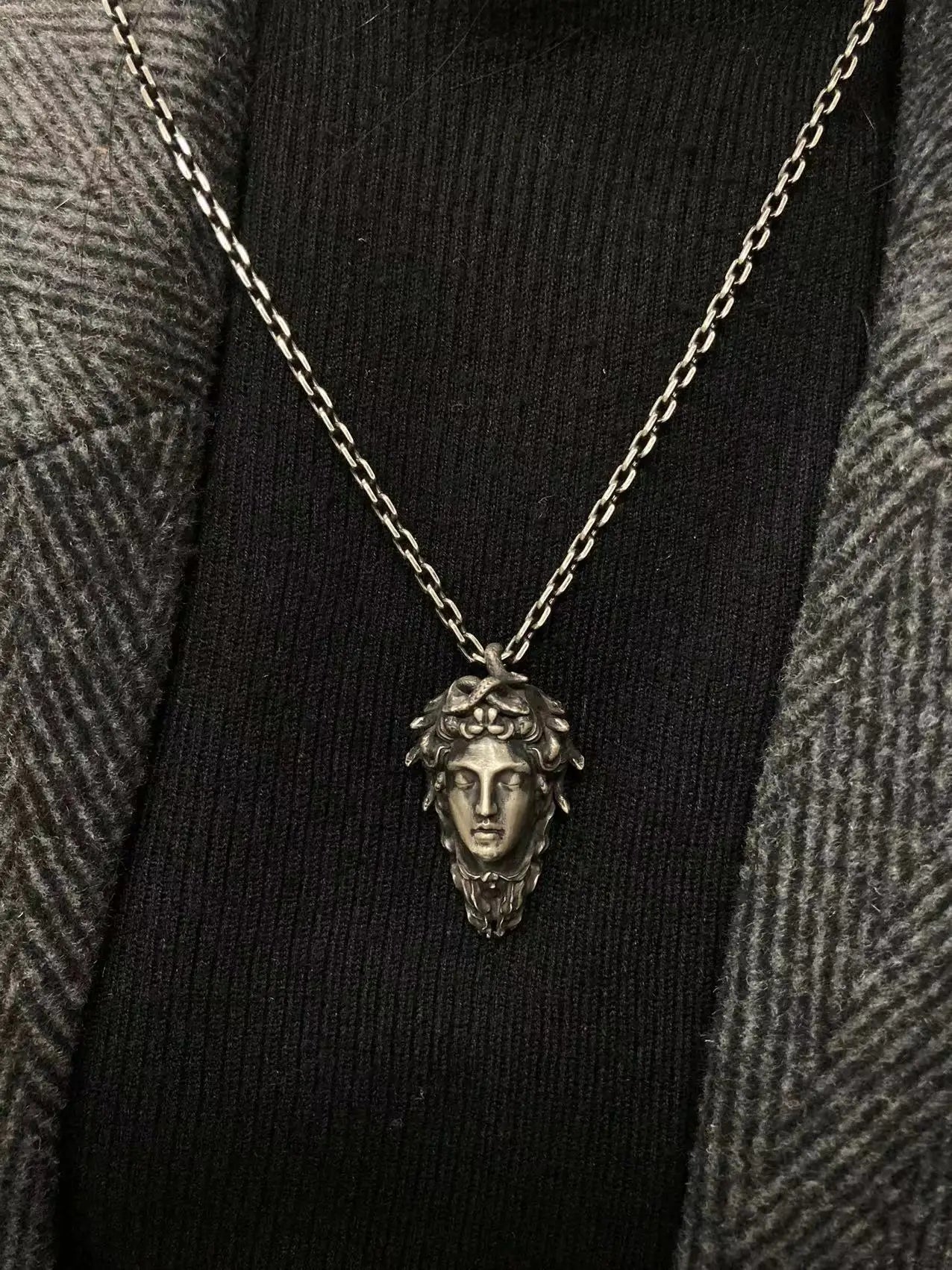Handcrafted Sterling Silver Medusa Necklace