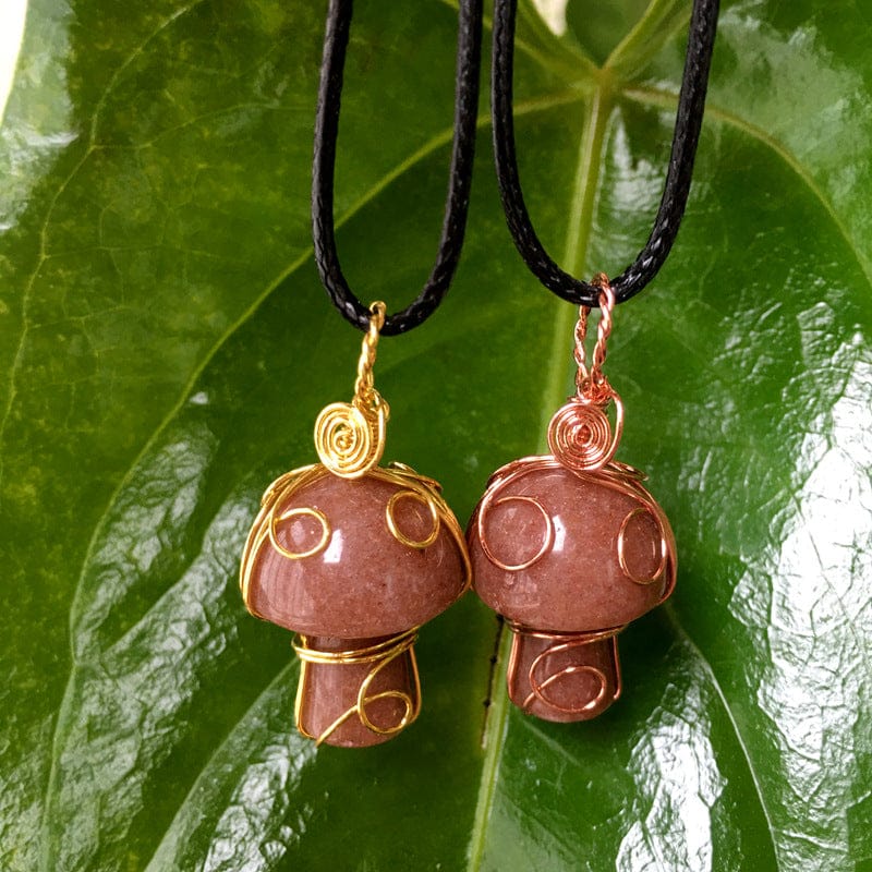 Wire Wrapped Mushroom Necklace