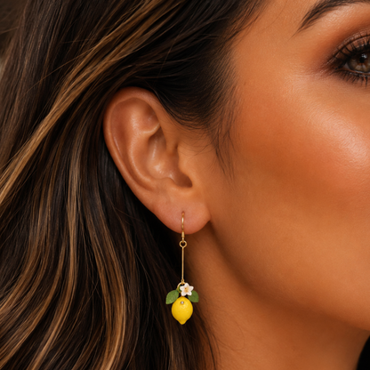 Lemon Drop Earrings With Accent
