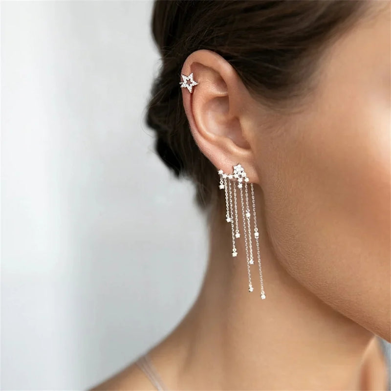 Sterling Silver Constellation & Shooting Stars Earrings