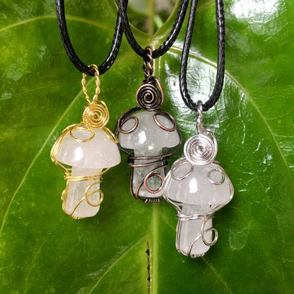 Wire Wrapped Mushroom Necklace