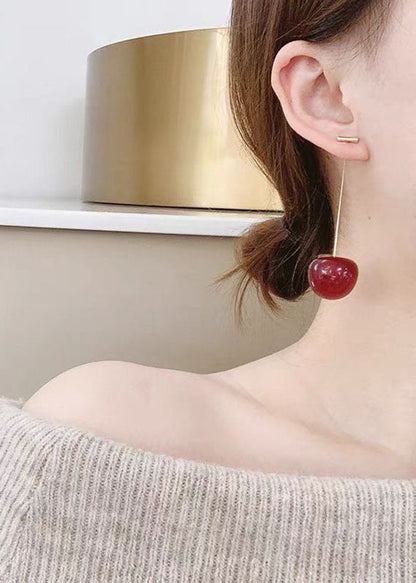 Hot Style Red Cherry Drop Earrings