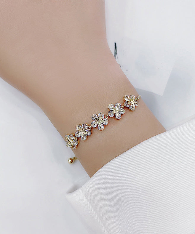 Stylish Gold Copper Overgild Zircon Charm Bracelet