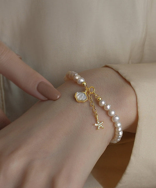 Stylish White Sterling Silver Alloy Zircon Pearl Shell Starfish Tassel Charm Braceletfine Silk Sterling Silver Broken Silver Gypsophila Necklace Et003