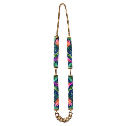 Jungle Print Beaded Necklace