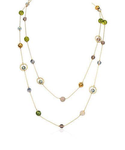 Unique Gold Metal Alloy Pearl Gypsophila Gratuated Bead Necklace