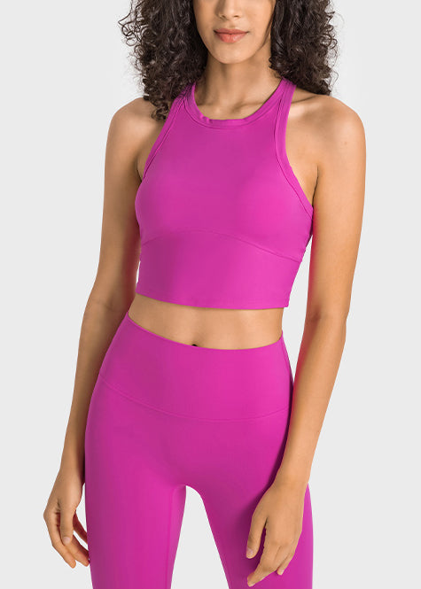 Unique Pink Tummy Control Sports Bra