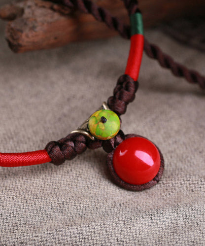 Red Gem Stone Pendant Necklace