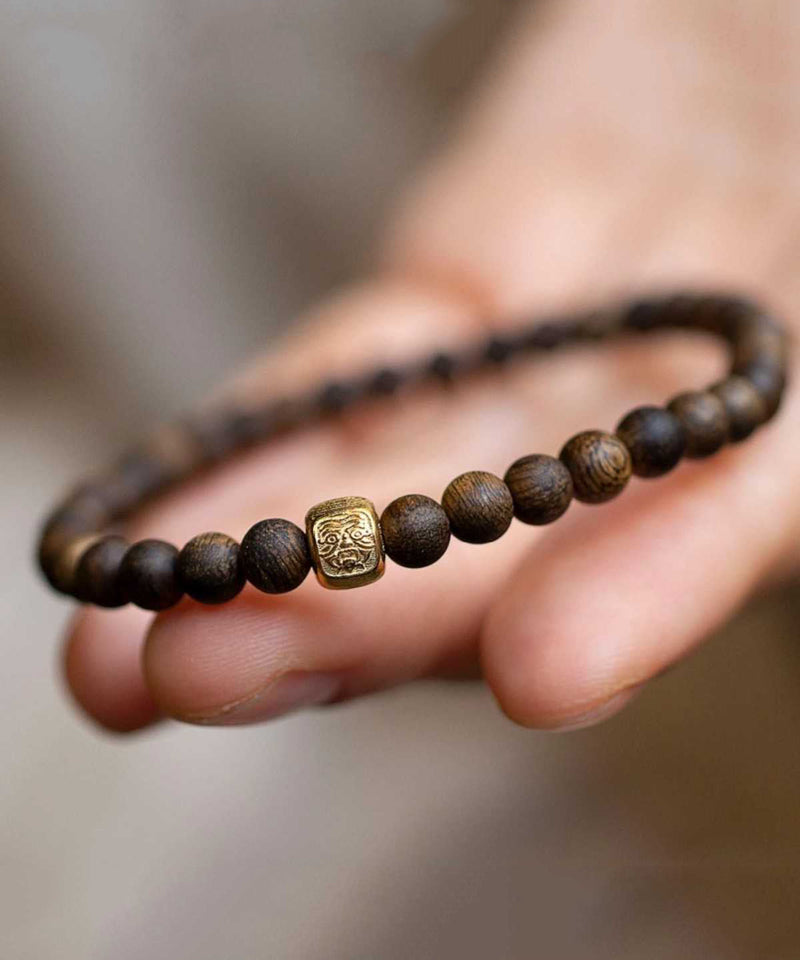 Beads Brown Bracelet Silver Sterling Overgild