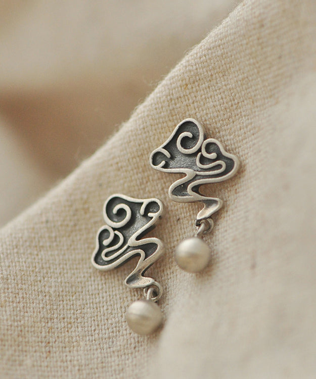 Silk Sterling Silver Xiang Yun Drop Earrings